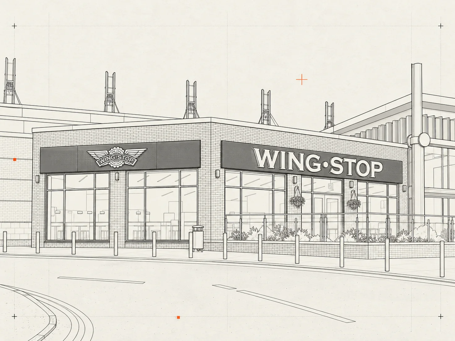 Wingstop Rushmere architectural line drawing elevation